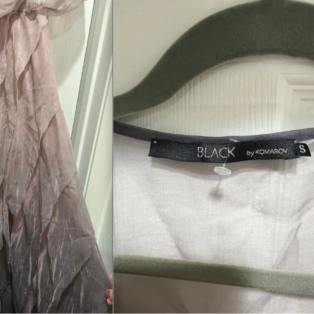 HOT Black by Komarov Sheer Chiffon Blouson Charmeuse Ombre Dress Gown $598+tax! - Picture 12 of 12